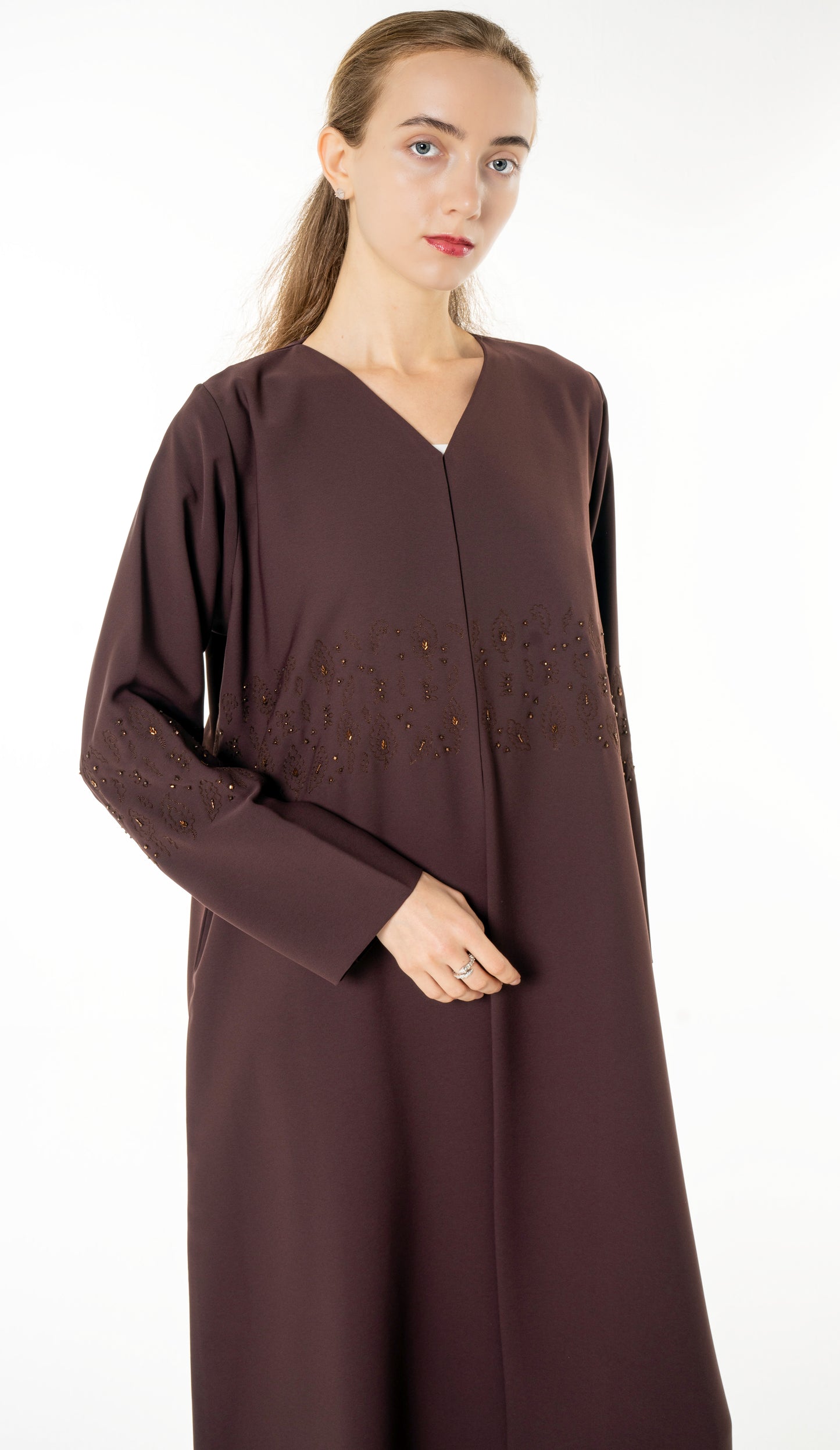 Floral Embroidery With Simple Bead Embellishments