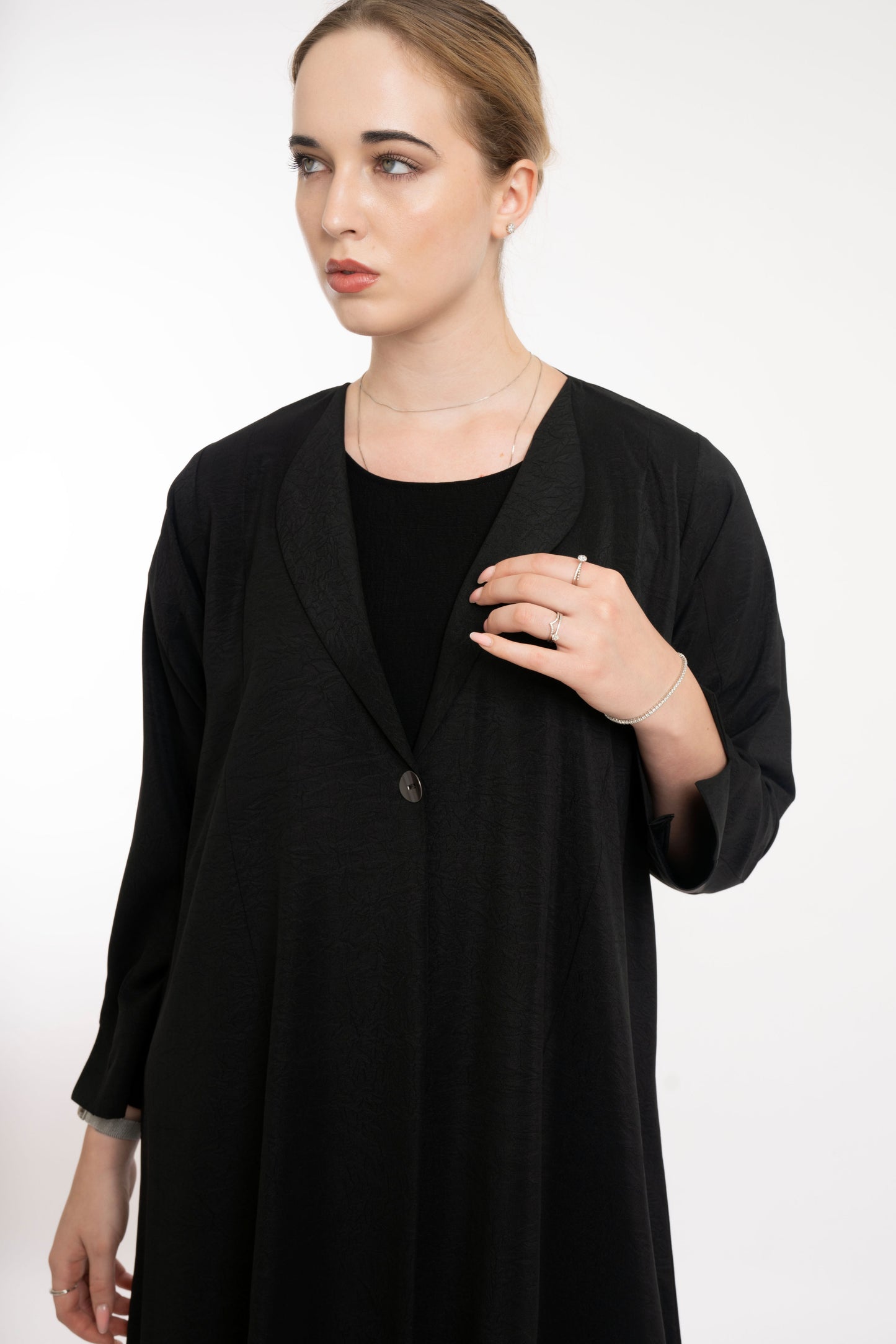 Minimal Black Blazer Style Abaya