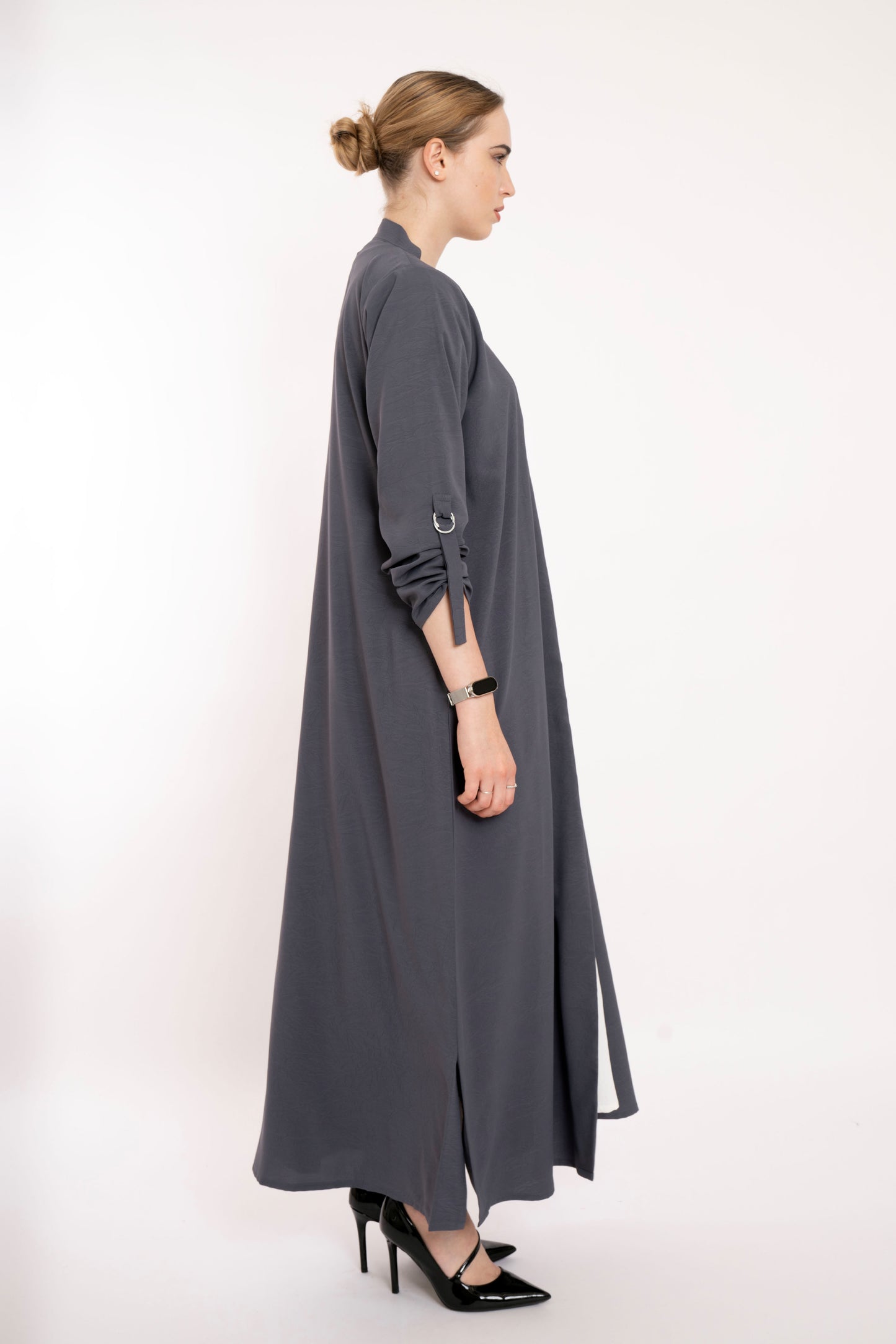 Flowy Grey Relaxed  Abaya