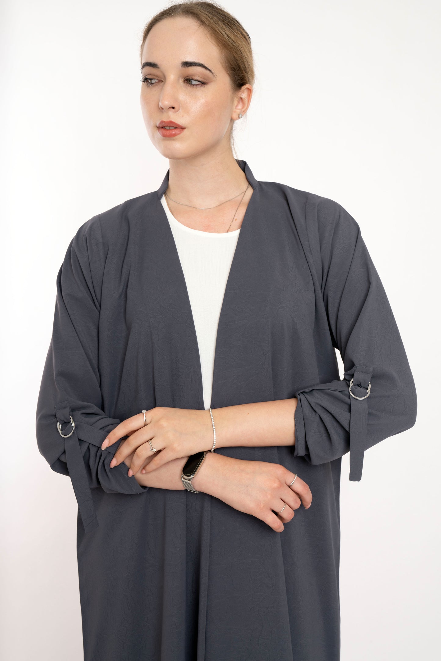 Flowy Grey Relaxed  Abaya