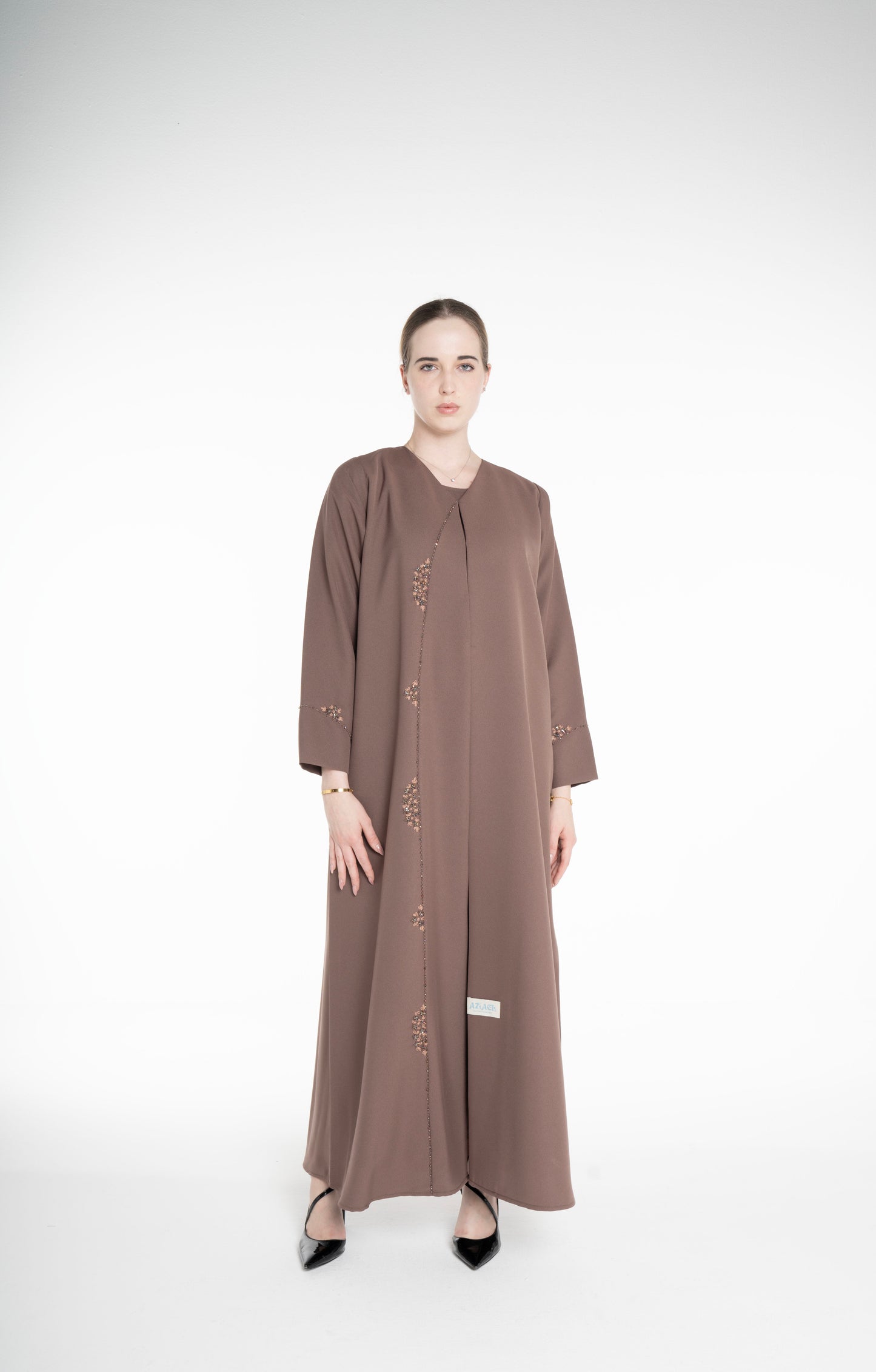 Minimal embellished  Brown Abaya