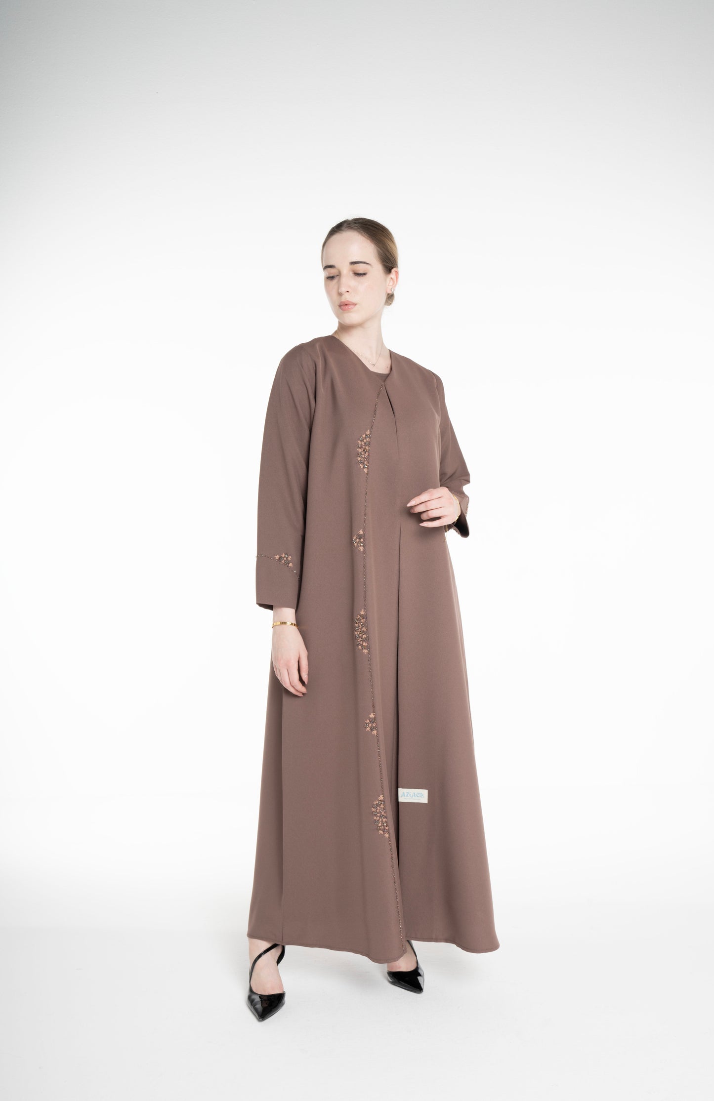 Minimal embellished  Brown Abaya
