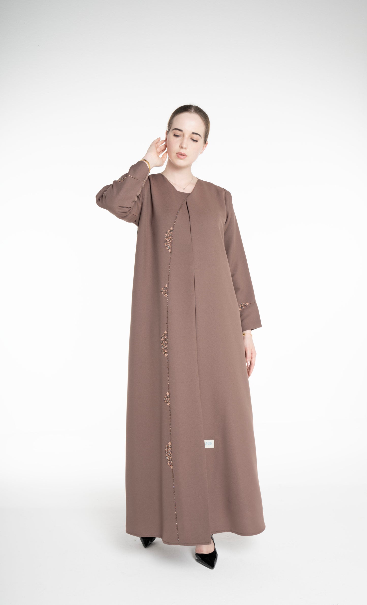 Minimal embellished  Brown Abaya