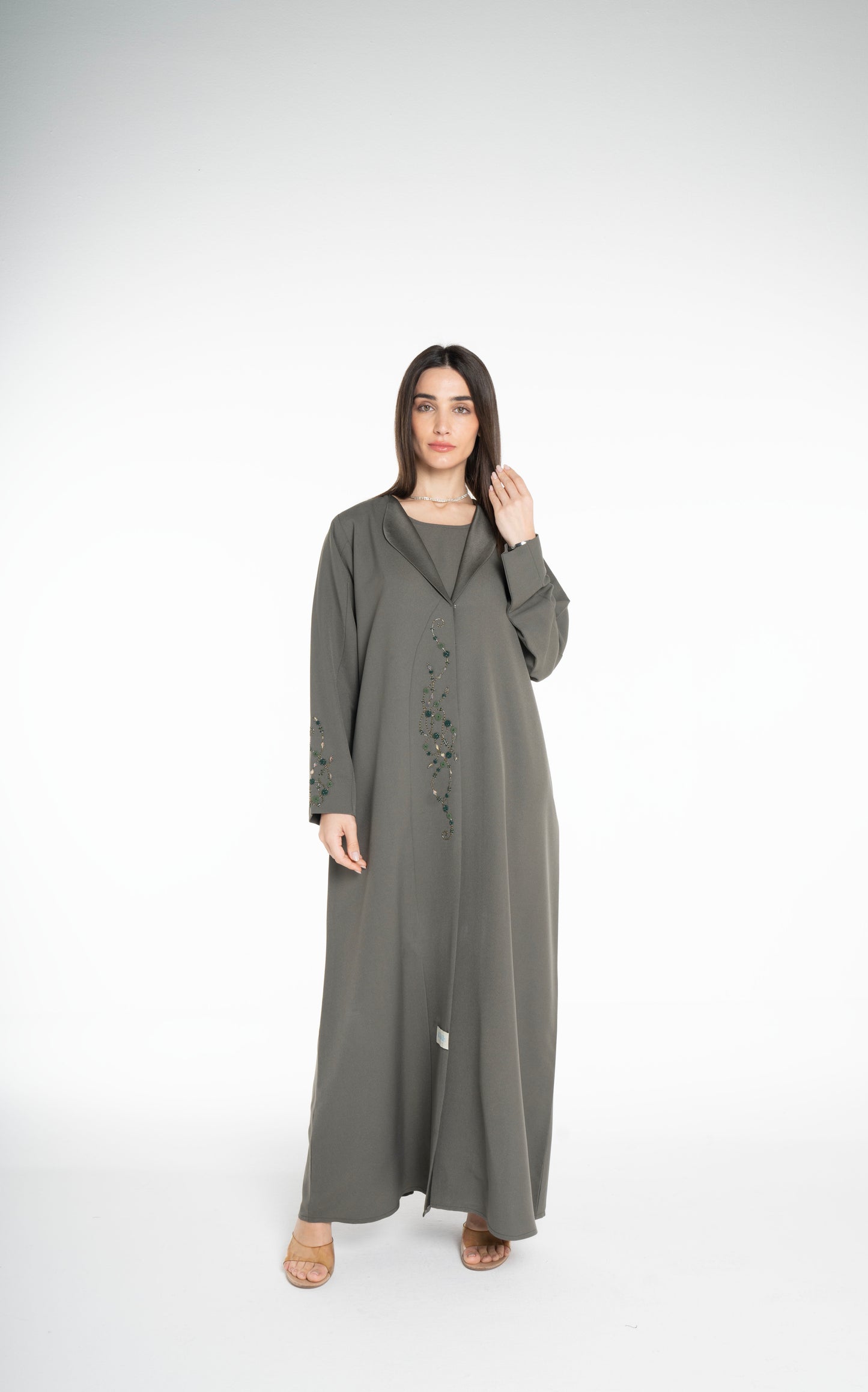 Minimal embellished  Green Abaya