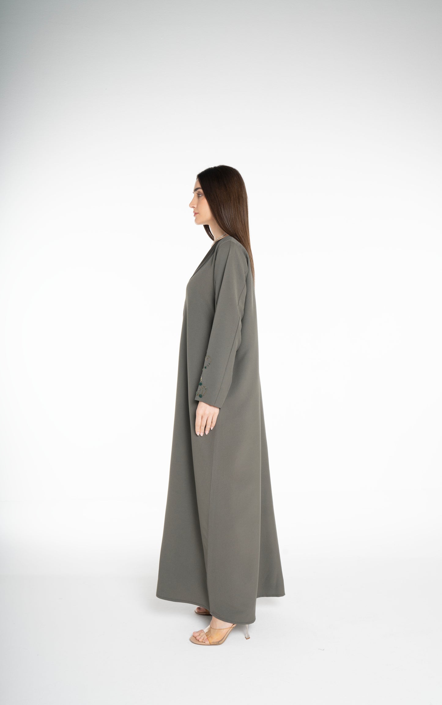 Minimal embellished  Green Abaya