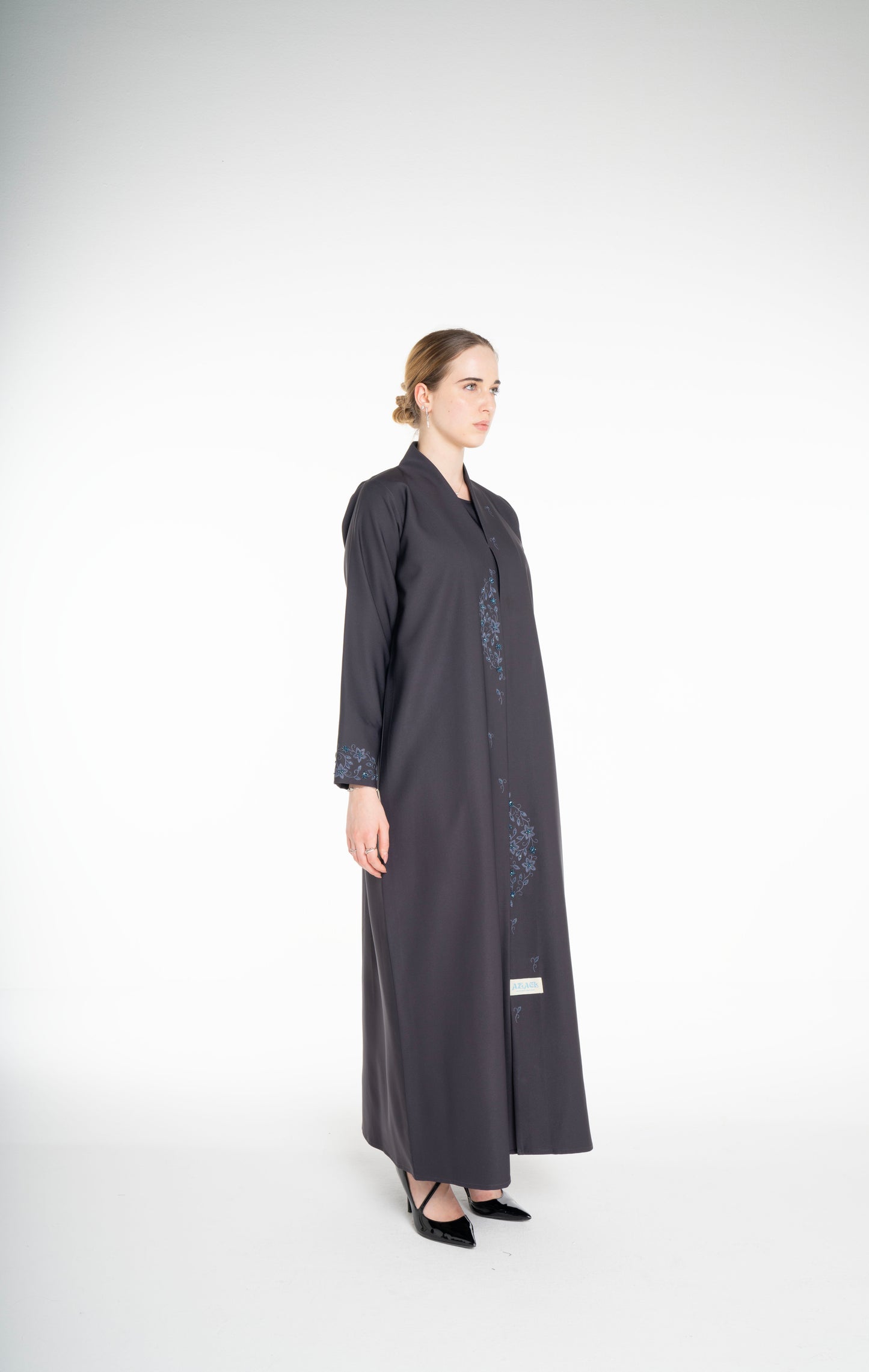 Minimal Embellished  Grey Abaya