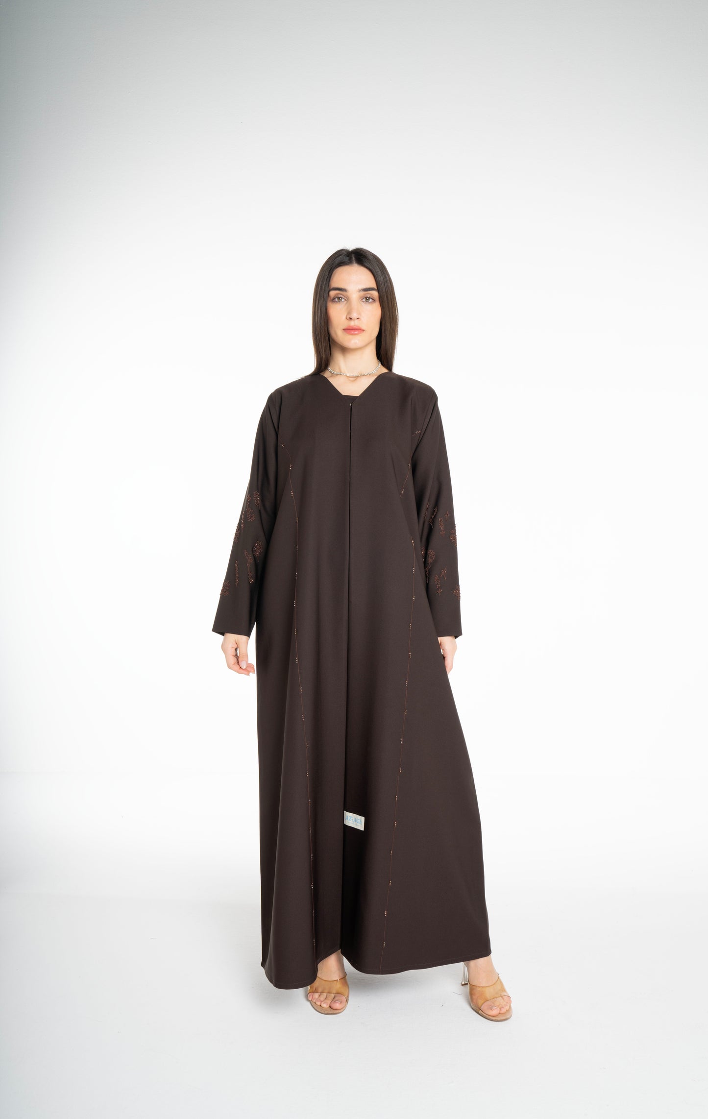 Minimal embellished  Brown  Abaya