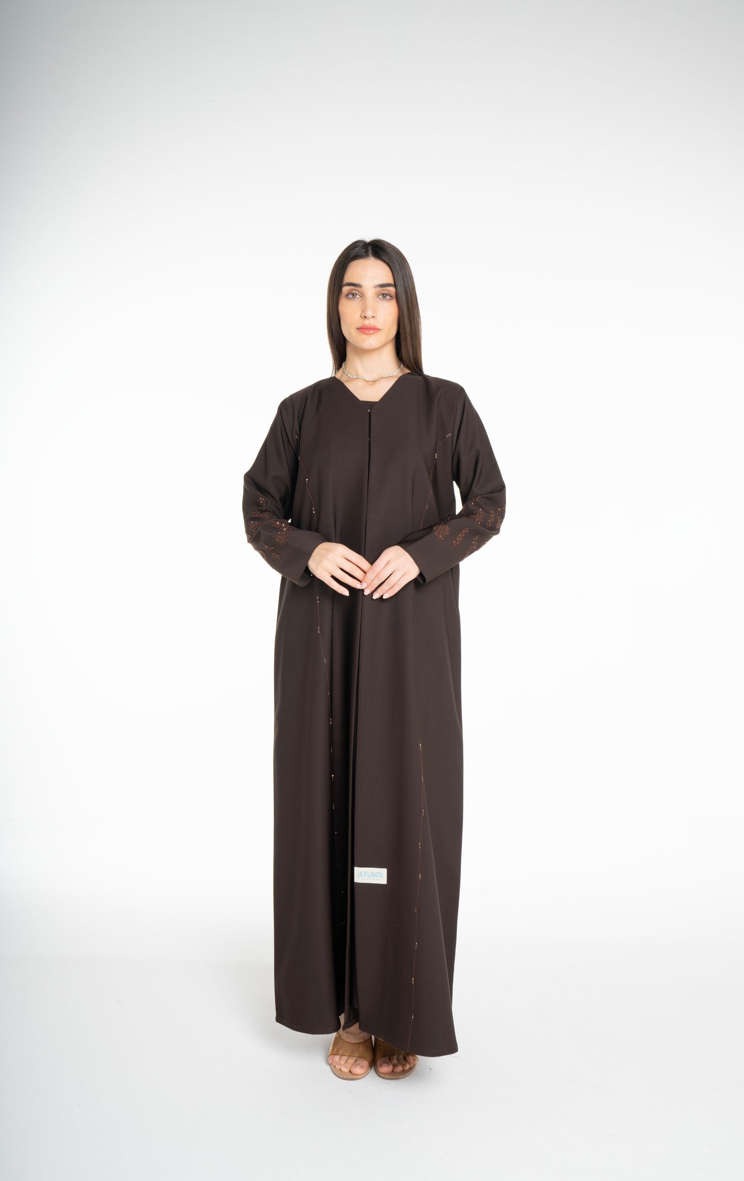 Minimal embellished  Brown  Abaya