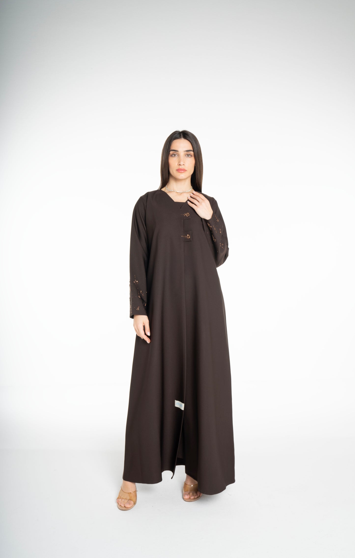 Minimal embellished  Brown Abaya