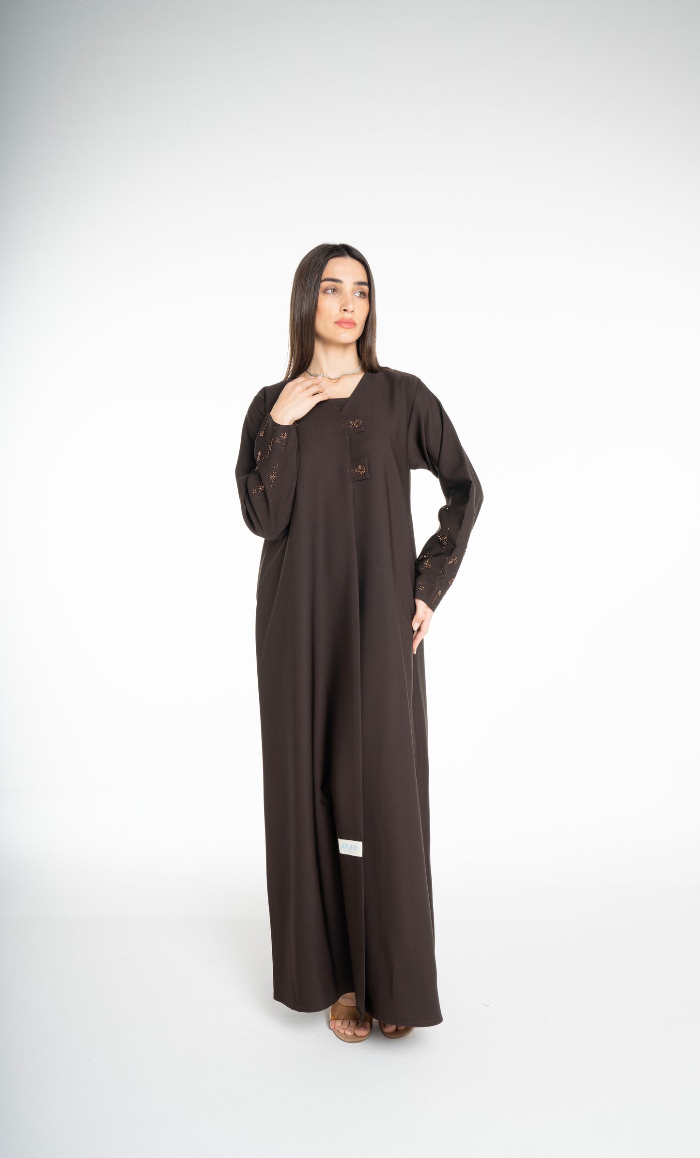 Minimal embellished  Brown Abaya