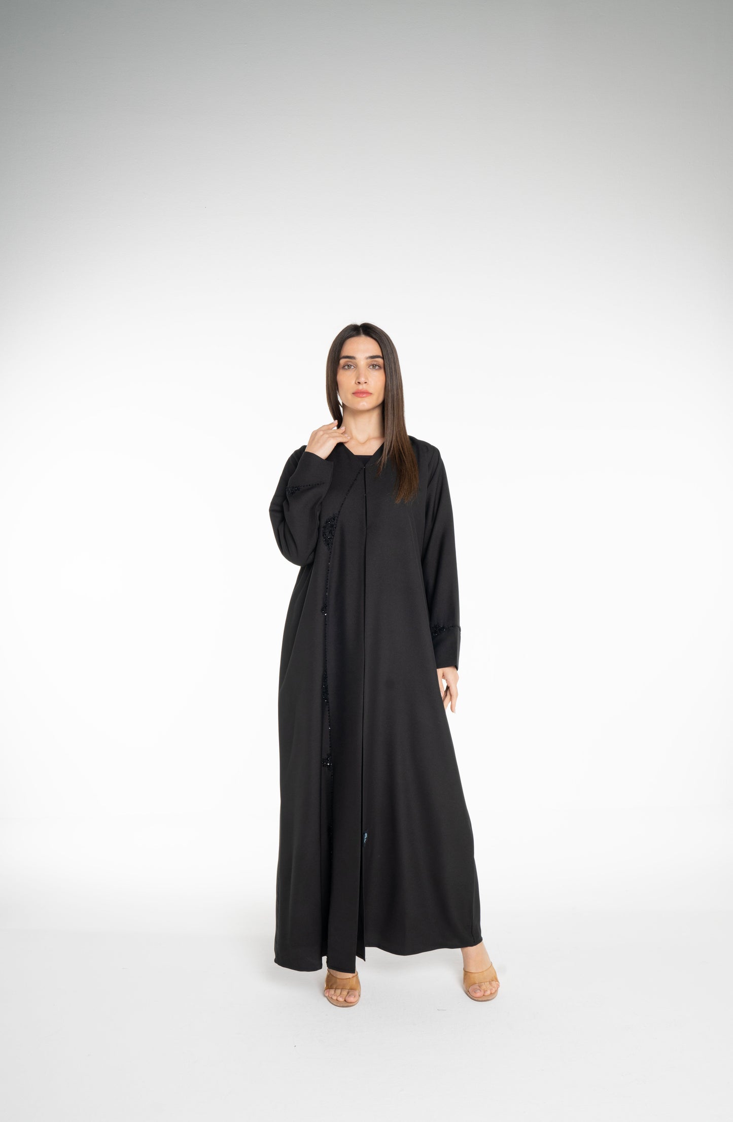 Minimal embellished  Black Abaya