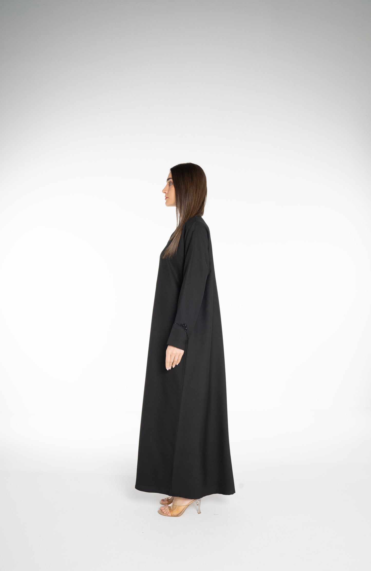 Minimal embellished  Black Abaya