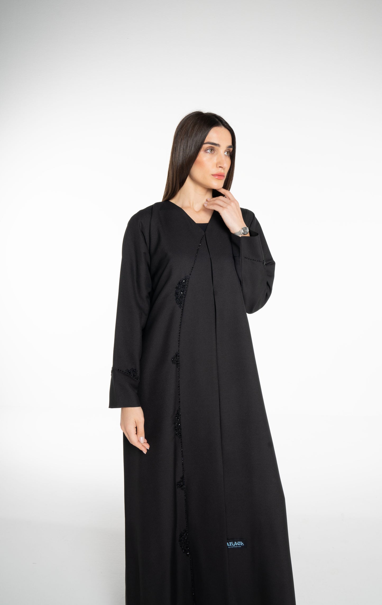 Minimal embellished  Black Abaya