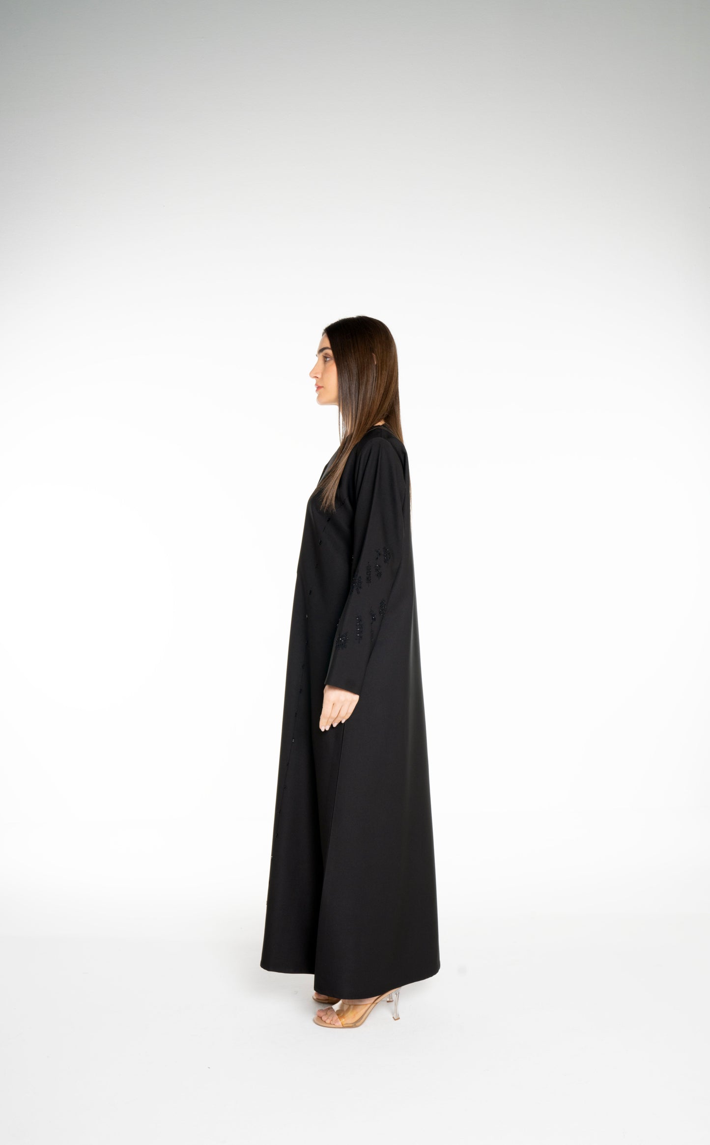 Minimal embellished  Black  Abaya