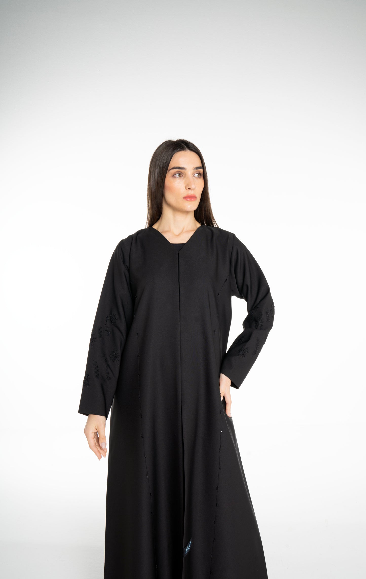 Minimal embellished  Black  Abaya