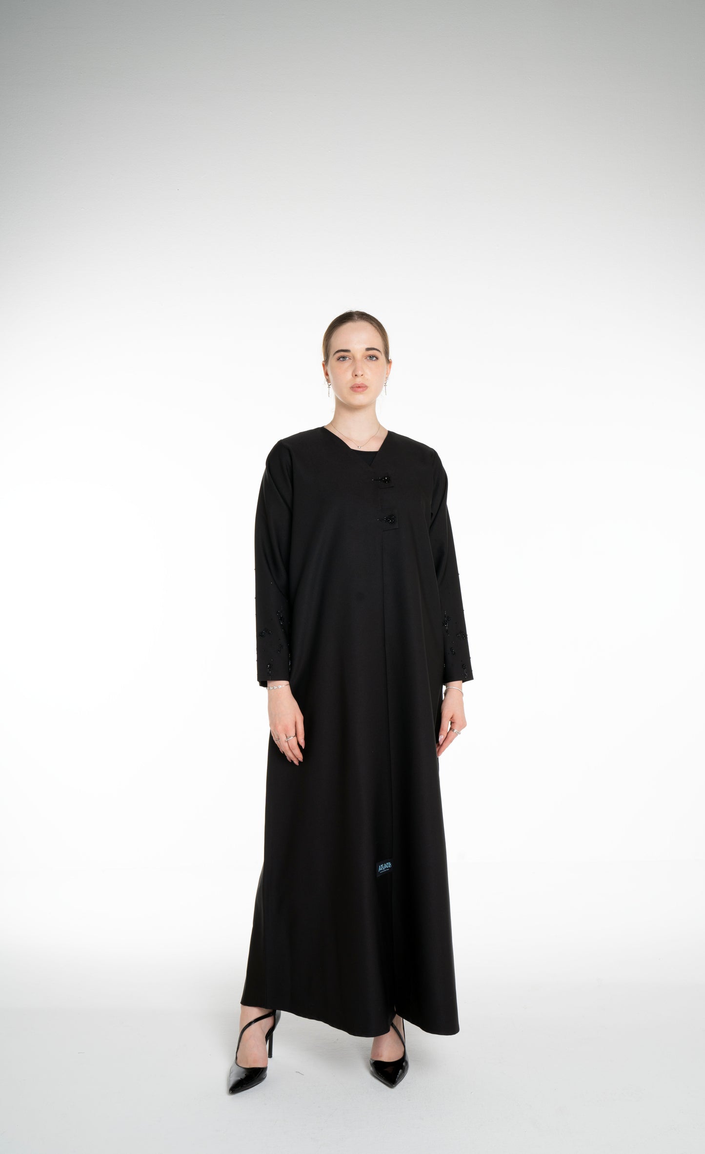 Minimal embellished  Black Abaya