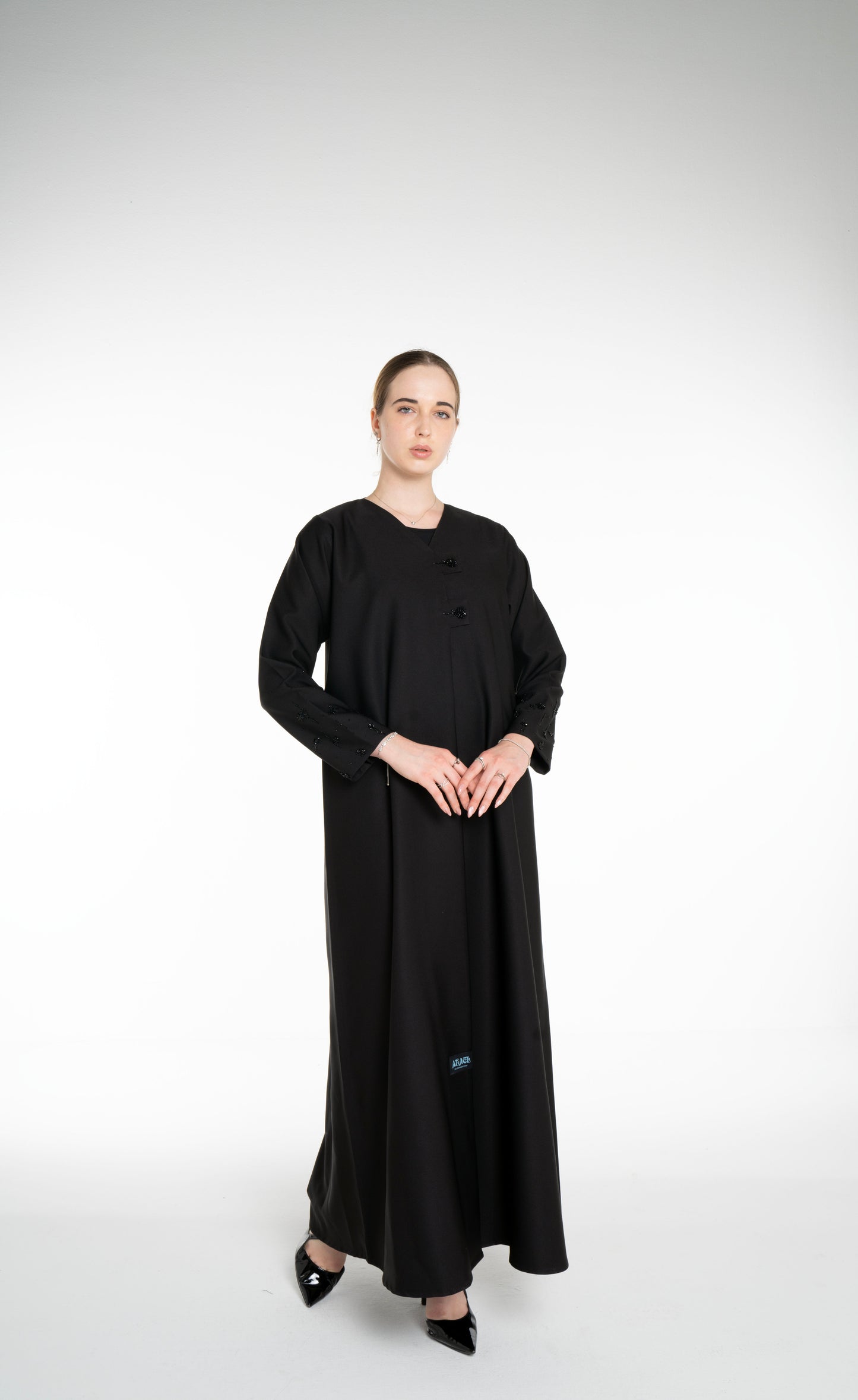 Minimal embellished  Black Abaya