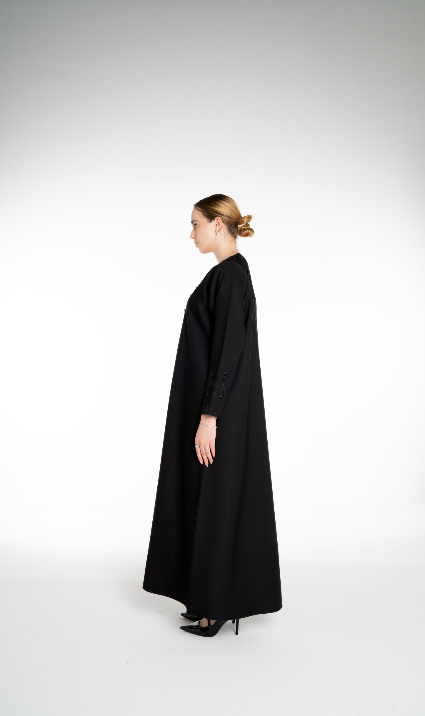 Minimal embellished  Black Abaya