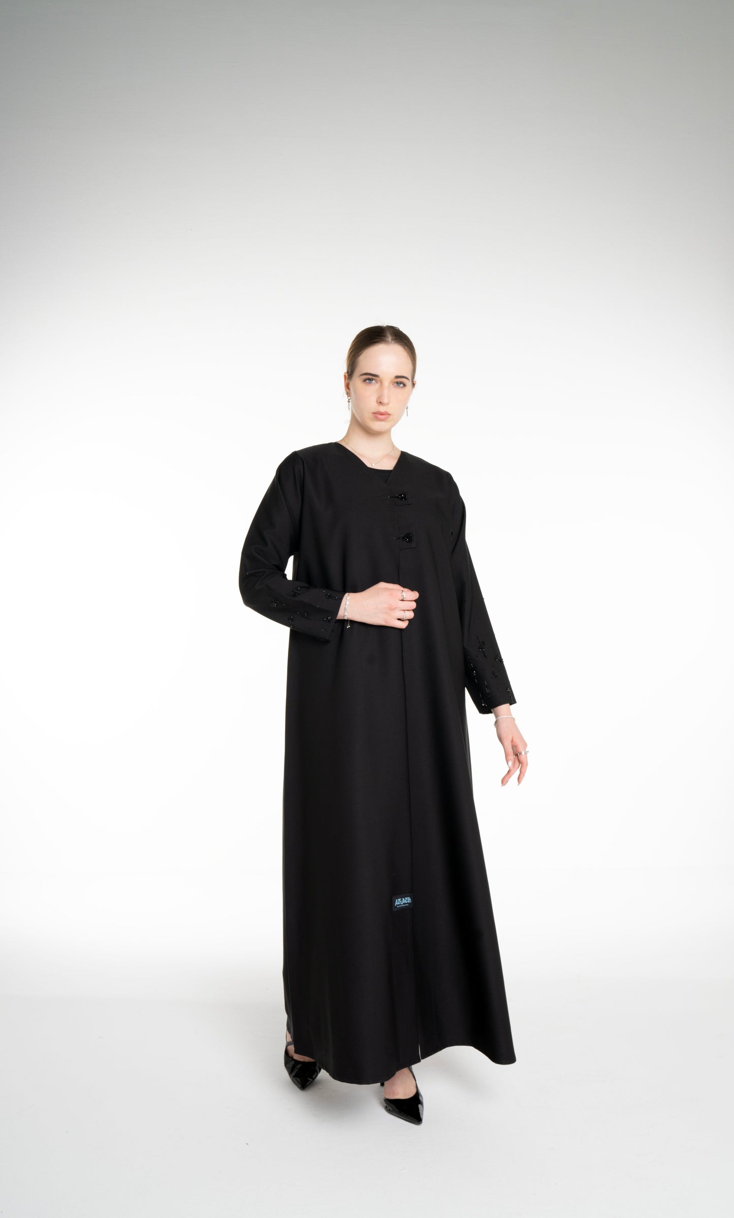 Minimal embellished  Black Abaya