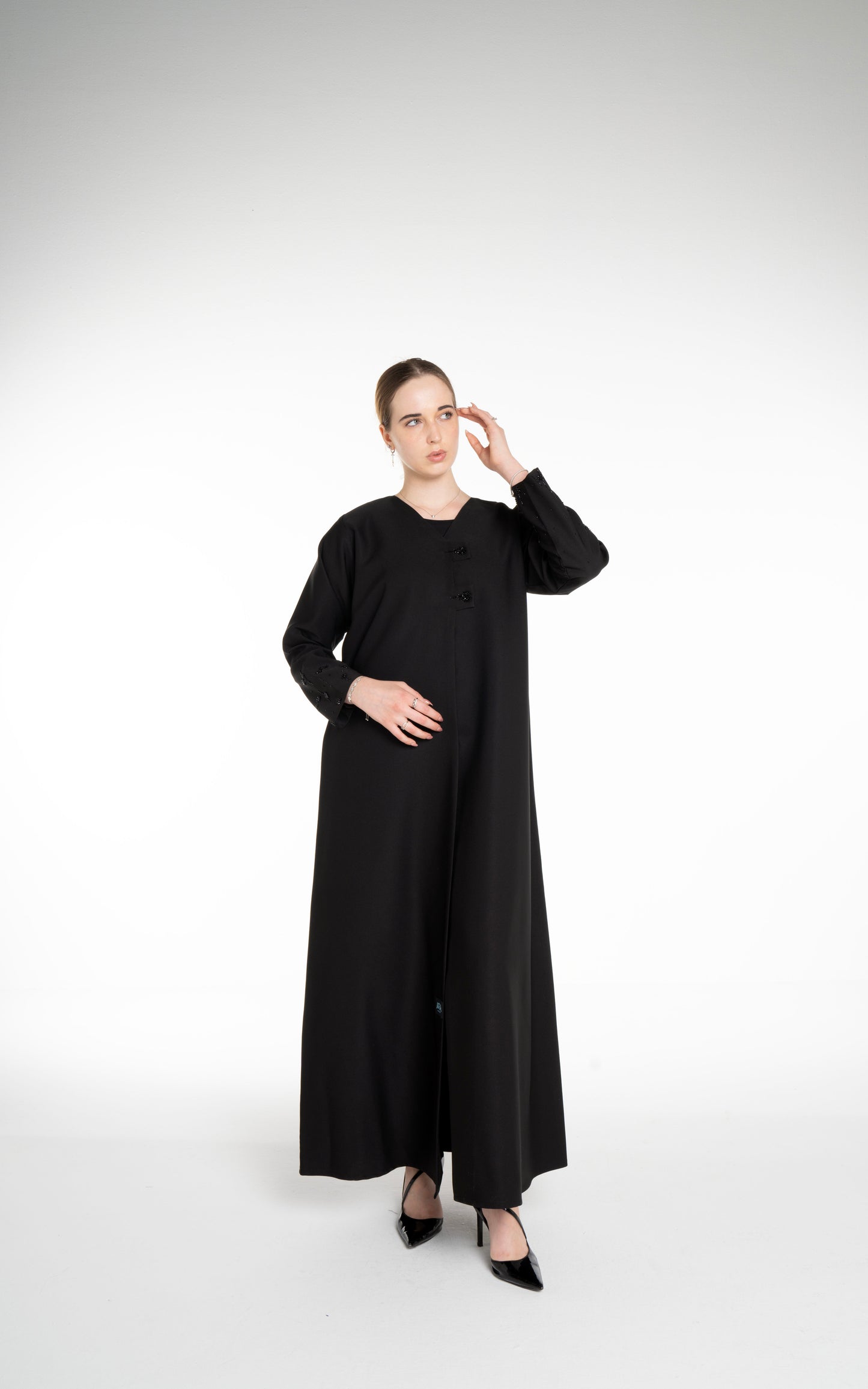 Minimal embellished  Black Abaya