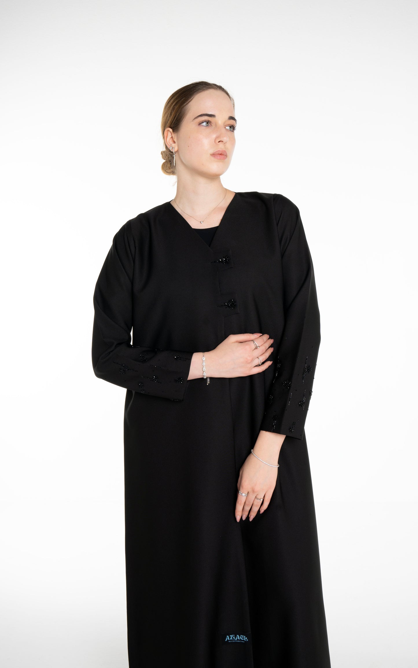 Minimal embellished  Black Abaya