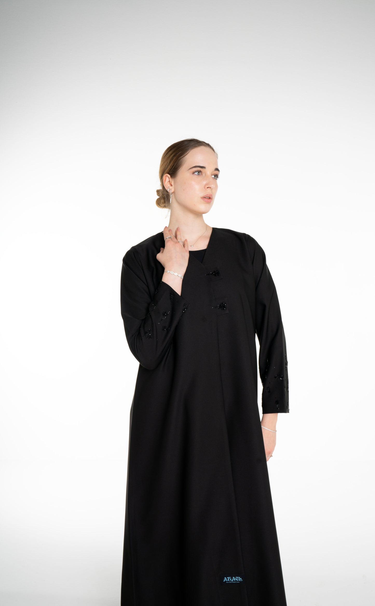 Minimal embellished  Black Abaya
