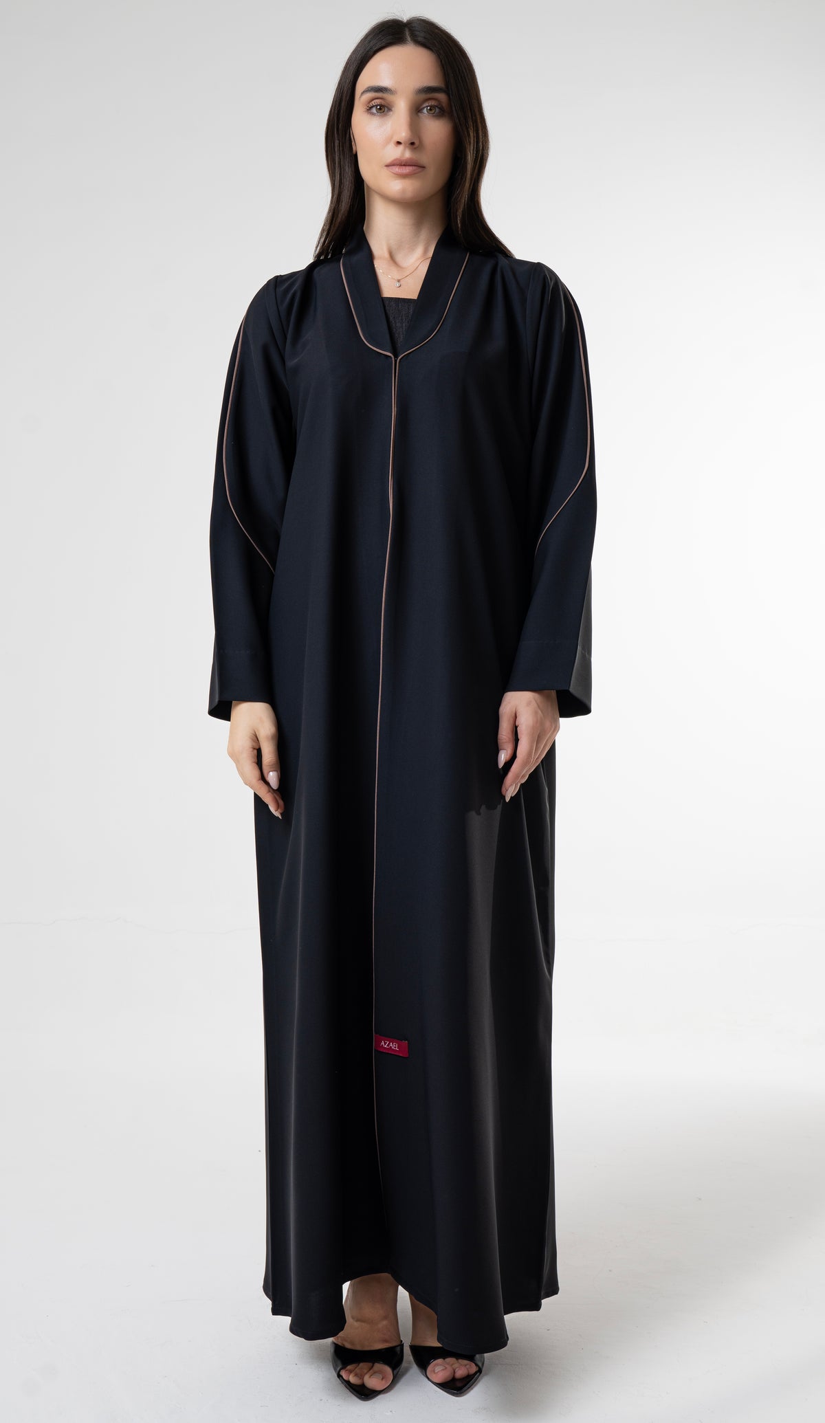 Black Abaya with Contrast Piping