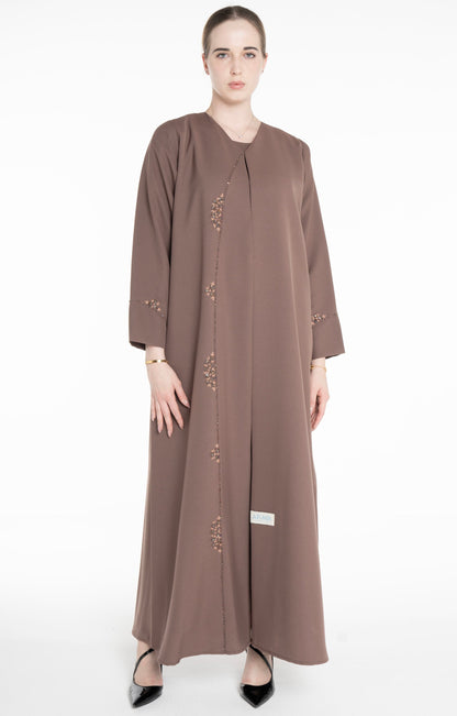 Minimal embellished  Brown Abaya