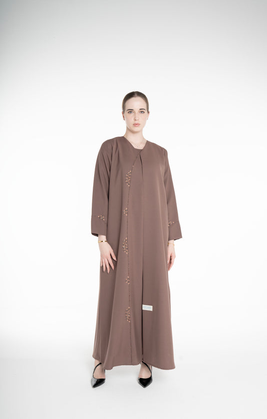 Minimal embellished  Brown Abaya