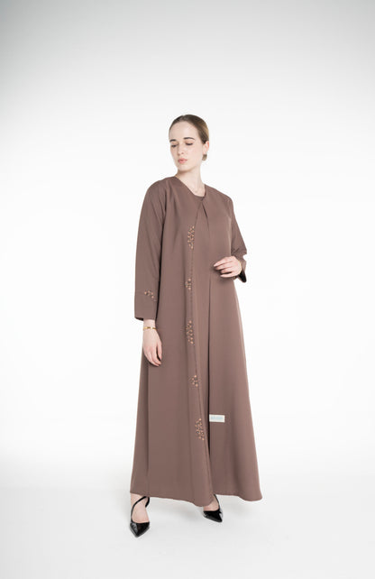 Minimal embellished  Brown Abaya