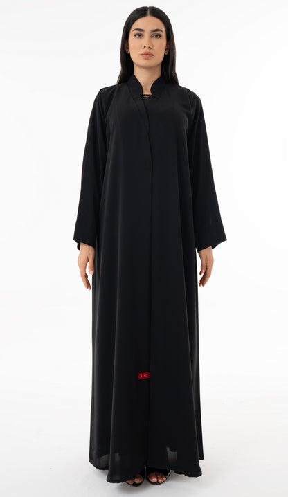 Layered Sleek Collar Front Panel Abaya