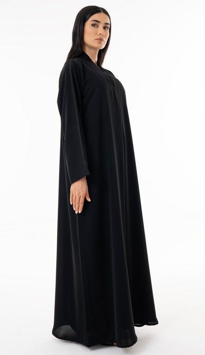 Layered Sleek Collar Front Panel Abaya
