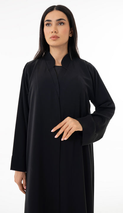Layered Sleek Collar Front Panel Abaya