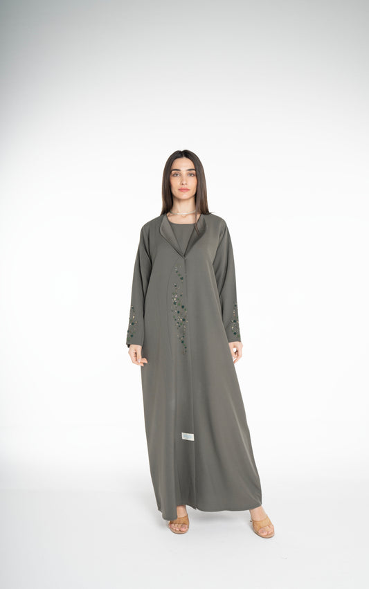Minimal embellished  Green Abaya