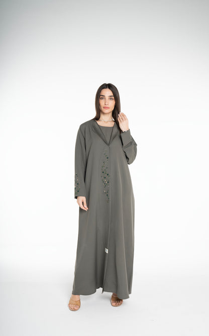 Minimal embellished  Green Abaya