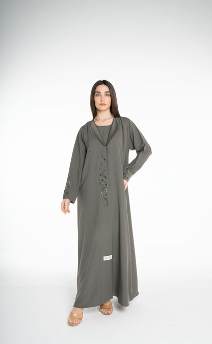Minimal embellished  Green Abaya