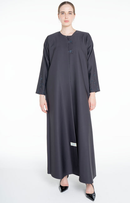 Embellished  grey Abaya