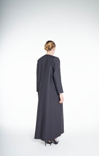 Embellished  grey Abaya