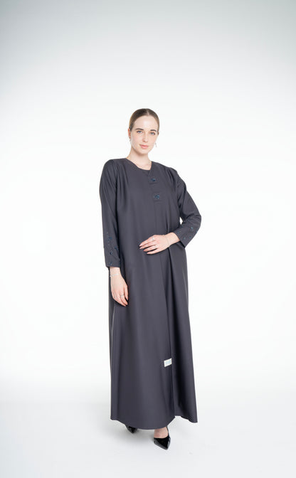Embellished  grey Abaya