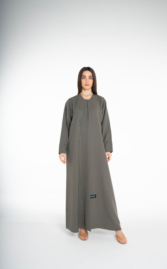 Lux Embellished  Green Abaya