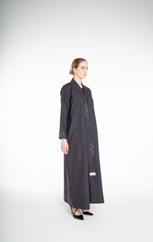 Minimal Embellished  Grey Abaya