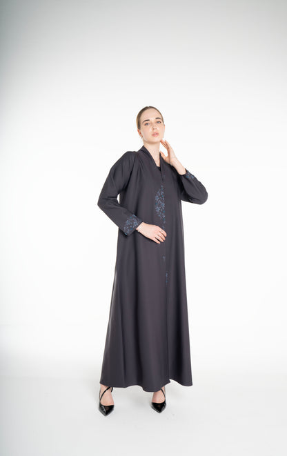 Minimal Embellished  Grey Abaya