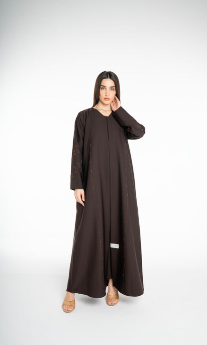 Minimal embellished  Brown  Abaya