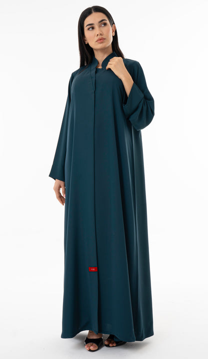 Layered Sleek Collar Front Panel Abaya