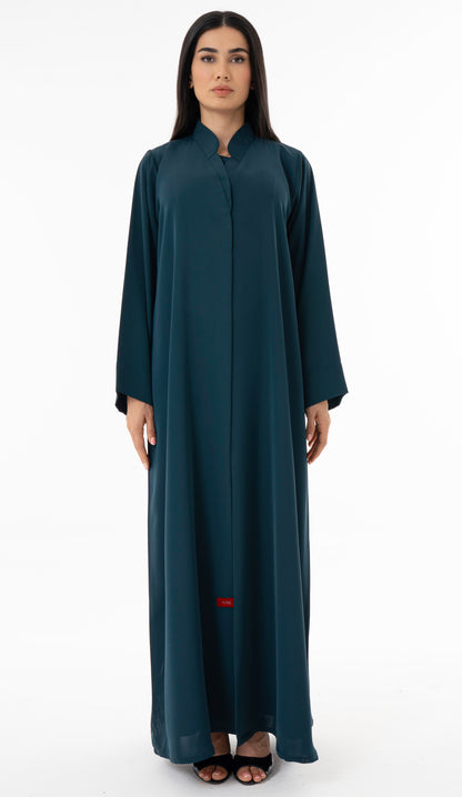 Layered Sleek Collar Front Panel Abaya