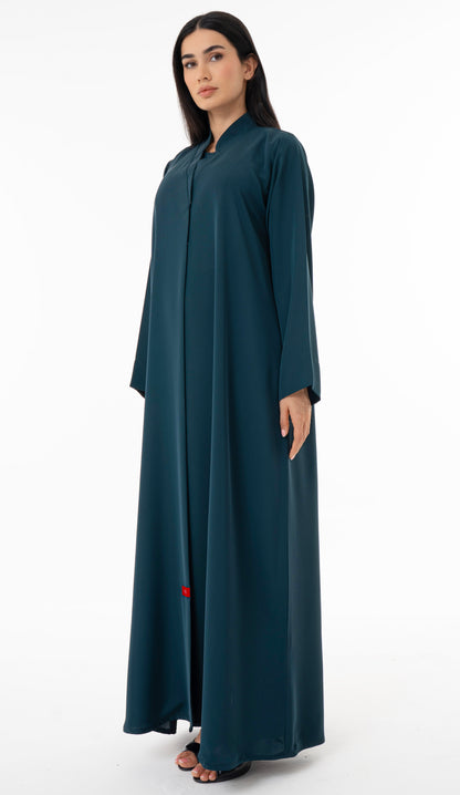 Layered Sleek Collar Front Panel Abaya