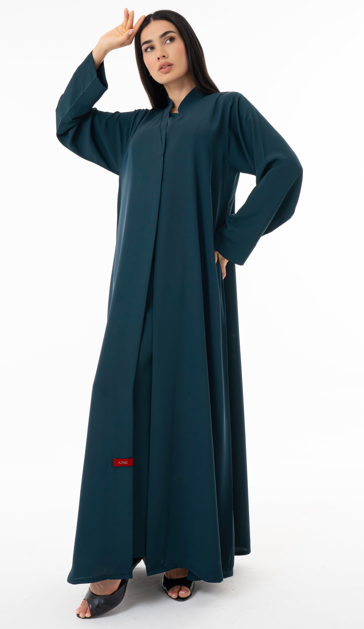 Layered Sleek Collar Front Panel Abaya