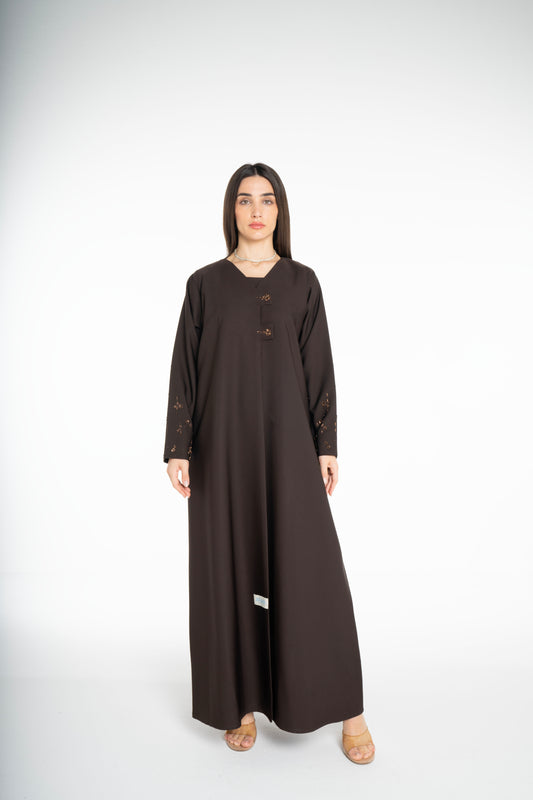 Minimal embellished  Brown Abaya