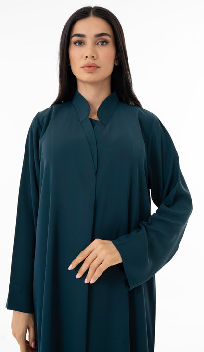 Layered Sleek Collar Front Panel Abaya