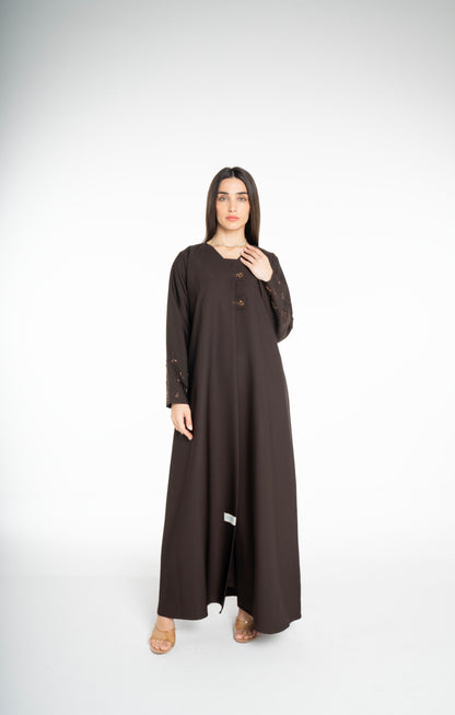 Minimal embellished  Brown Abaya